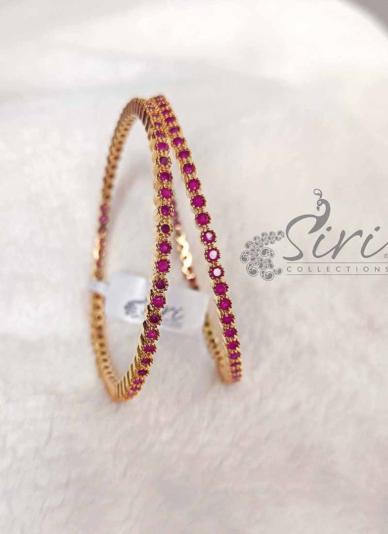 Beautiful Pair of Bangles in Small Rubies