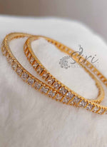 Load image into Gallery viewer, Beautiful Pair of Bangles in CZs
