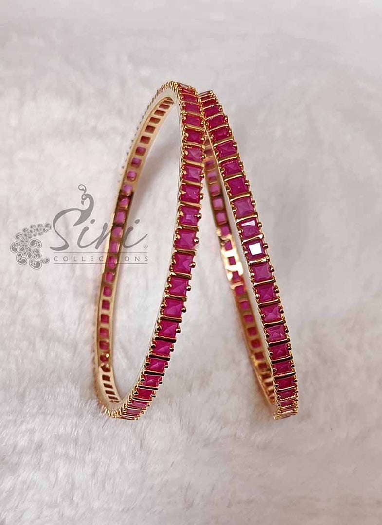 Beautiful Pair of Bangles in Rubies