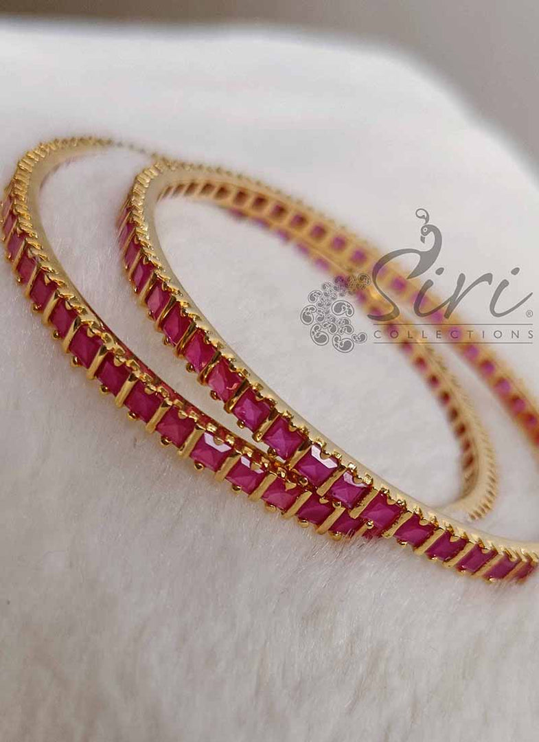 Beautiful Pair of Bangles in Rubies