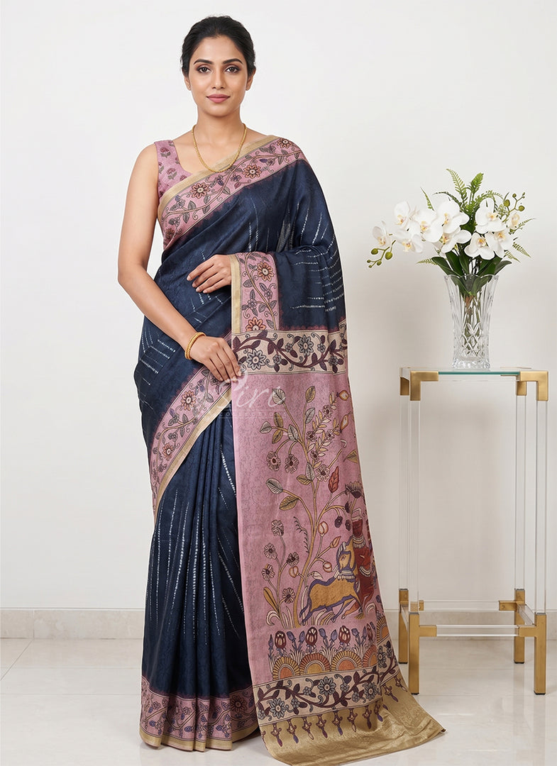 Siri Collections Premium Digital Print Jacquard Crepe Silk Saree