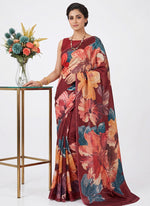 Load image into Gallery viewer, Siri Collections Premium Digital Print Jacquard Crepe Silk Saree