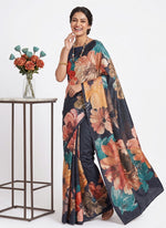 Load image into Gallery viewer, Siri Collections Premium Digital Print Jacquard Crepe Silk Saree