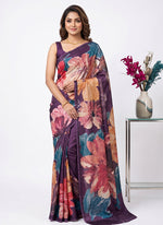 Load image into Gallery viewer, Siri Collections Premium Digital Print Jacquard Crepe Silk Saree