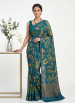 Load image into Gallery viewer, Siri Collections Premium Digital Print Jacquard Crepe Silk Saree