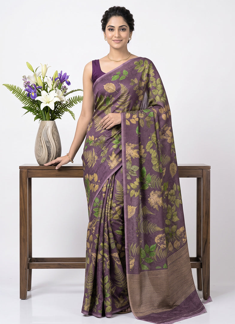 Siri Collections Premium Digital Print Jacquard Crepe Silk Saree