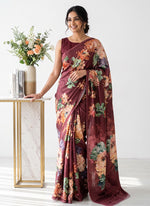 Load image into Gallery viewer, Siri Collections Premium Digital Print Jacquard Crepe Silk Saree