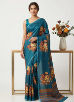 Load image into Gallery viewer, Siri Collections Premium Digital Print Jacquard Crepe Silk Saree