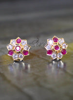 Load image into Gallery viewer, Ruby CZs Traditional Studs Earrings
