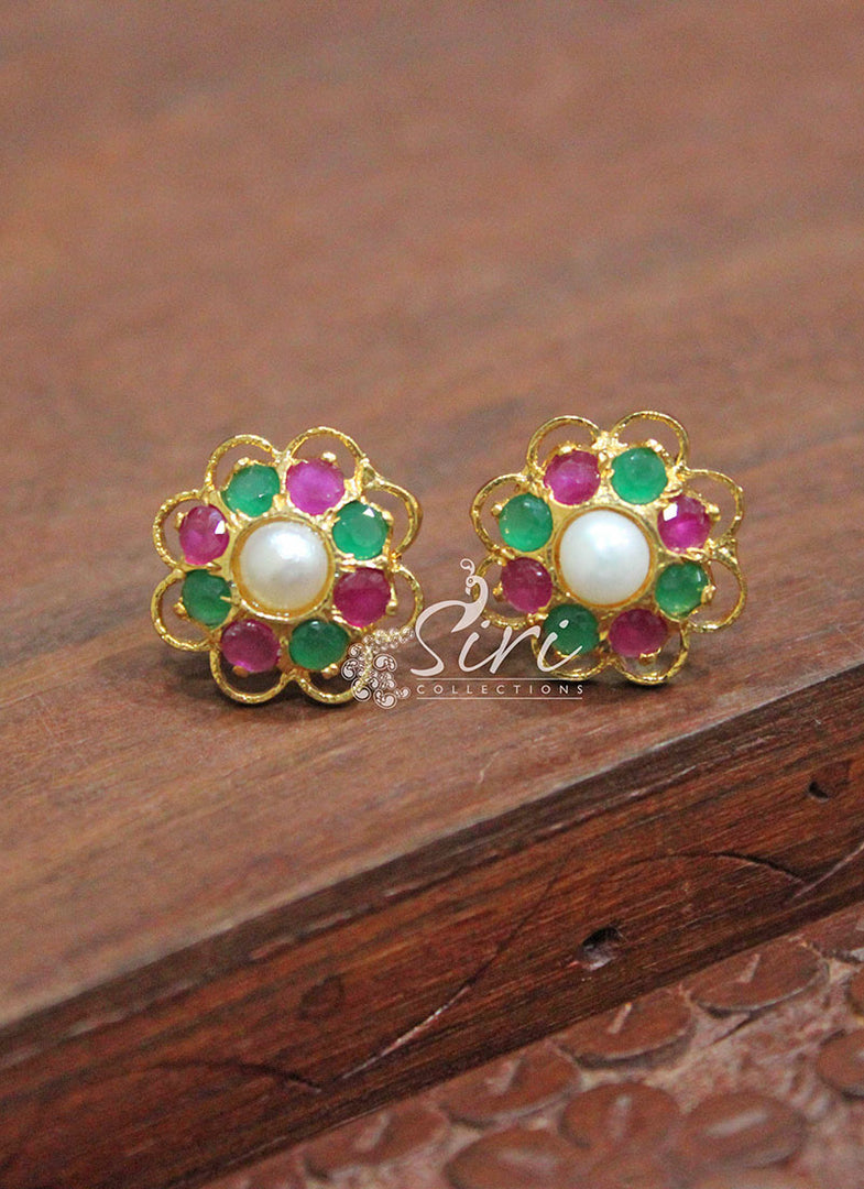 Lovely Multi Stone Studs Earrings