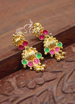 Load image into Gallery viewer, Simple Emerald Ruby Gold Plated Earrings
