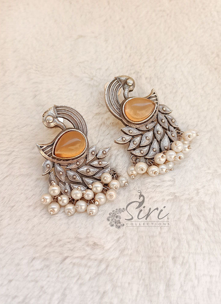 Pretty Peacock Design Earrings