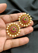Load image into Gallery viewer, Beautiful Multi Colour Kundan Style Studs Earrings
