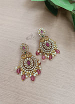 Load image into Gallery viewer, Beautiful Earrings in CZ Stones and Peacock Design