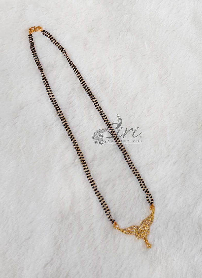 Mangalsutra Black Beads in CZ Pendant