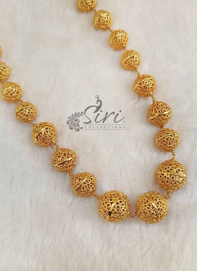 Designer Micro Gold Polish Balls Necklace