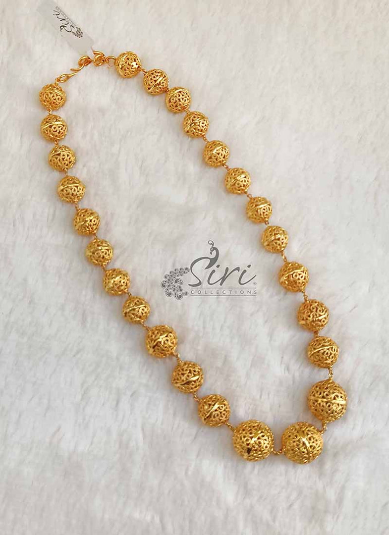 Designer Micro Gold Polish Balls Necklace