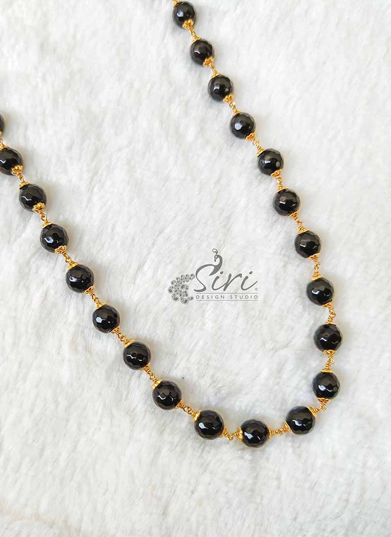 Simple Black Onyx Beads Maala