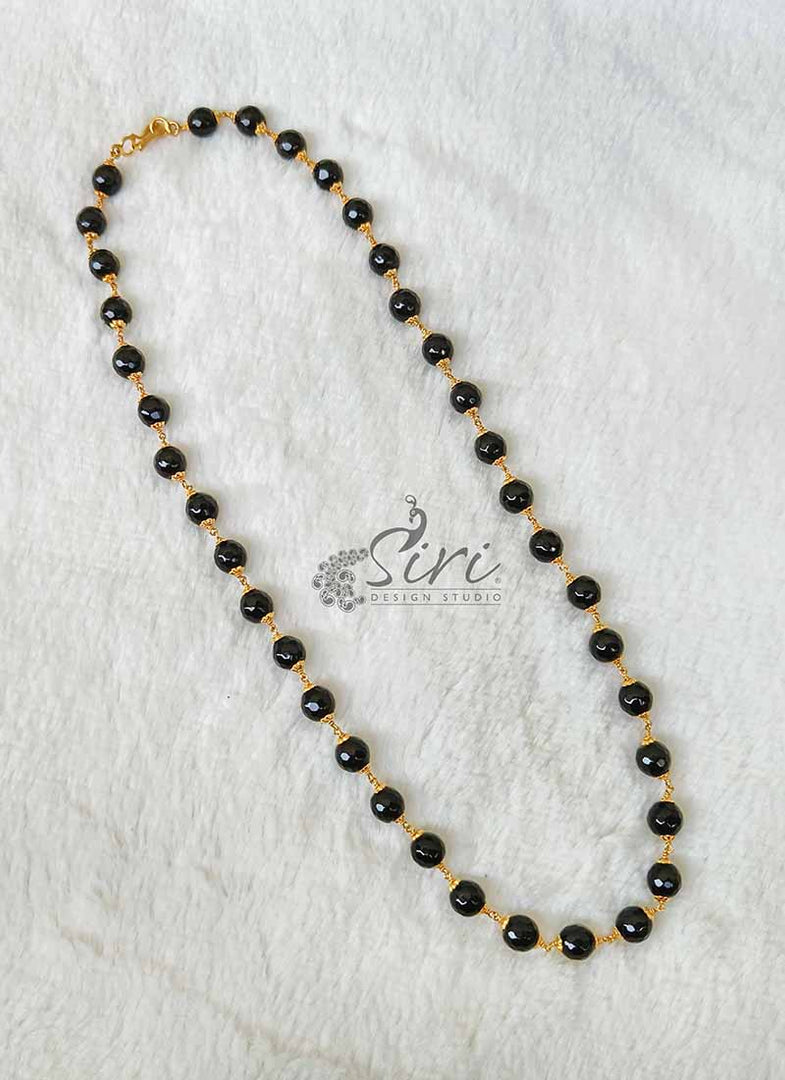 Simple Black Onyx Beads Maala