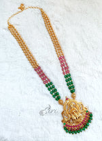 Load image into Gallery viewer, Traditional Haaram Necklace in Gold Plated Lakshmi Pendant
