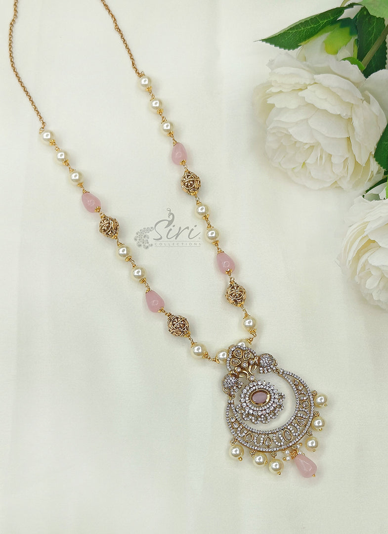 Beautiful South Sea Pearls Maala in Polki Pendant