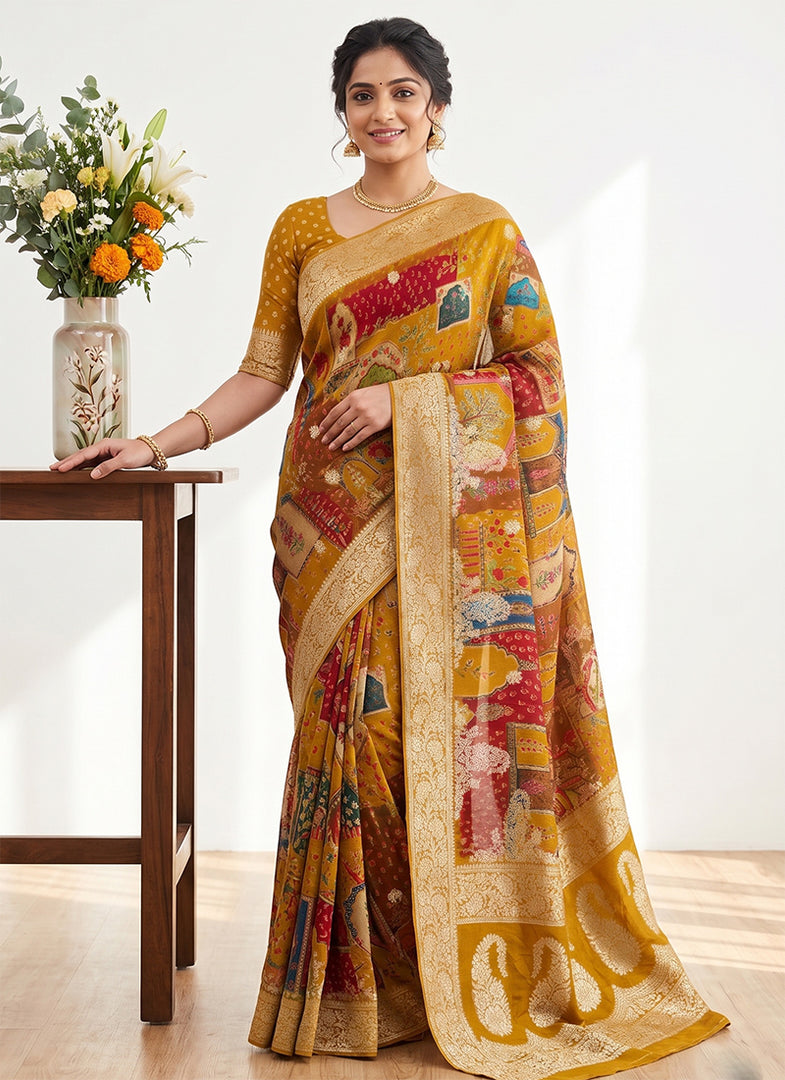 Siri Collections Digital Print Pure Banarasi Georgette