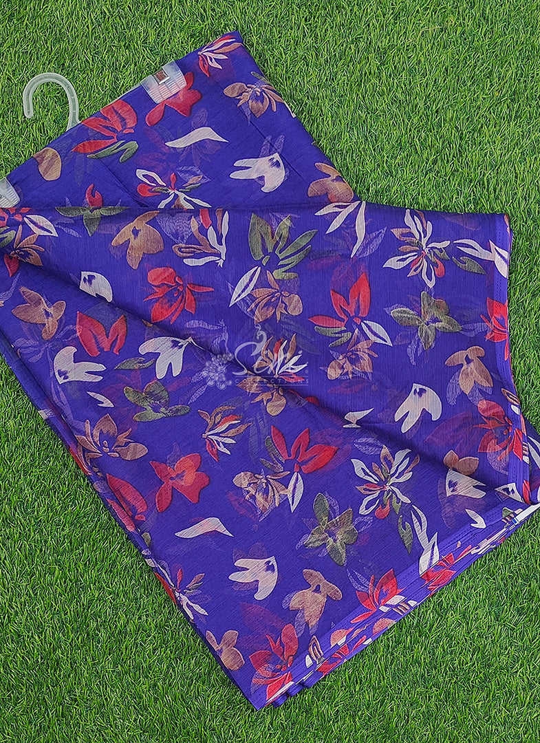 Siri Collections Beautiful Printed Floral Chiffon Saree