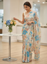 Load image into Gallery viewer, Beautiful Printed Chiffon Saree
