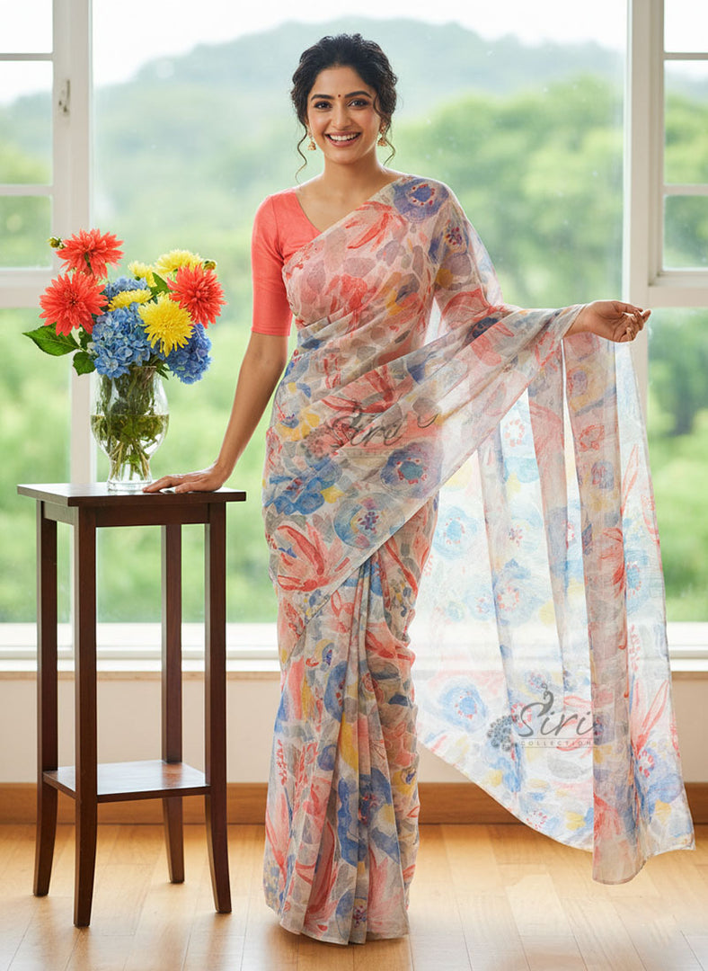 Beautiful Printed Chiffon Saree