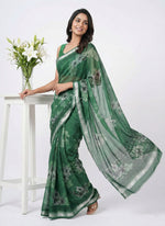 Load image into Gallery viewer, Latest Beautiful Printed Siri Chiffon Saree with Border