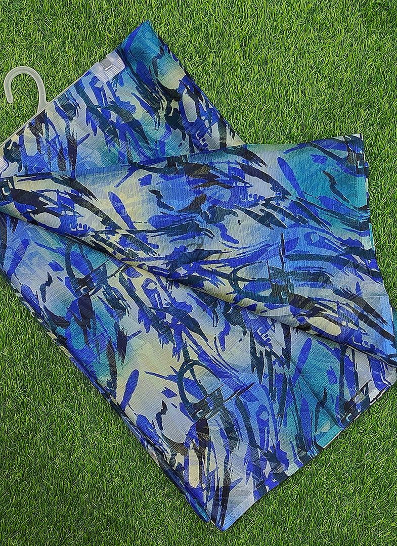 Latest Beautiful Printed Floral Nara Chiffon Saree