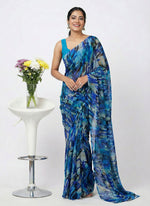 Load image into Gallery viewer, Latest Beautiful Printed Floral Nara Chiffon Saree