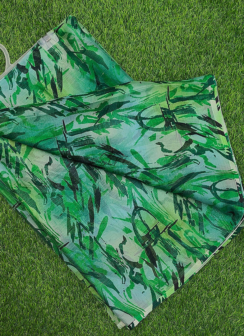 Latest Beautiful Printed Floral Nara Chiffon Saree