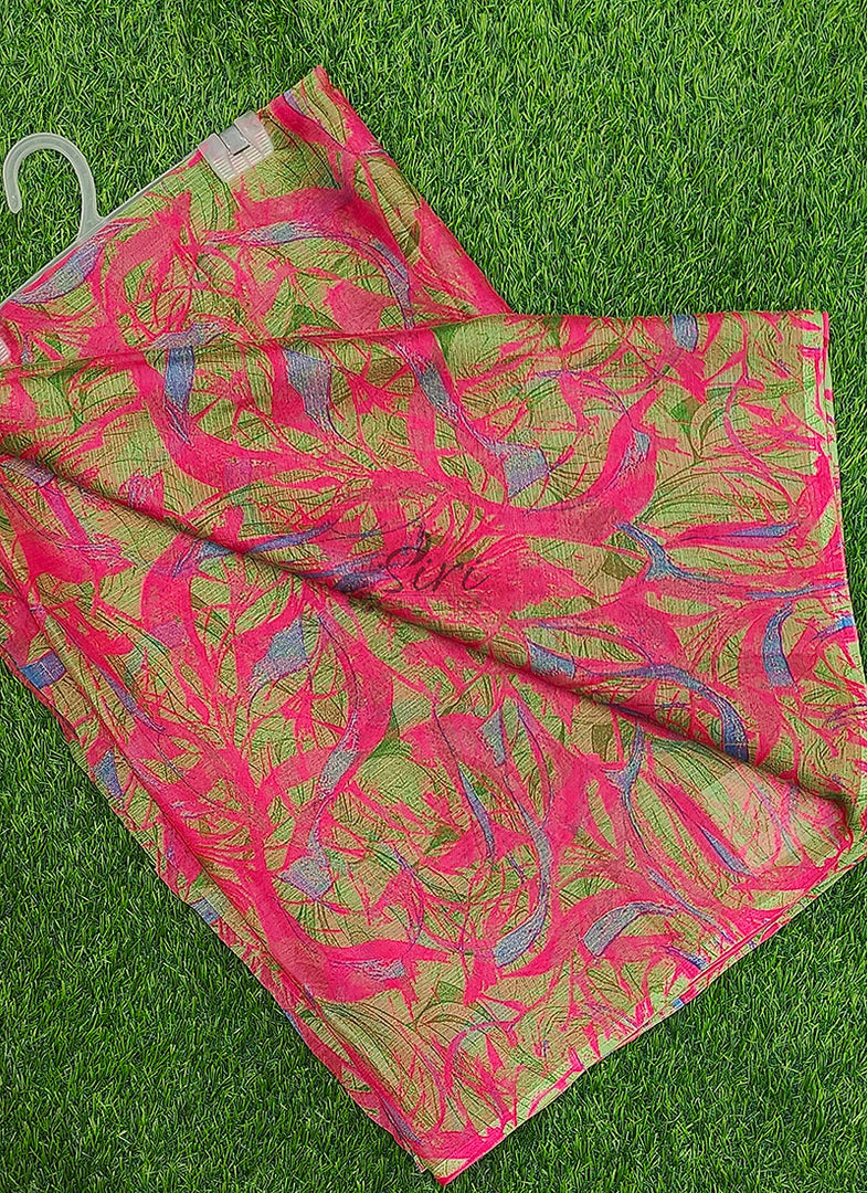 Latest Beautiful Printed Floral Nara Chiffon Saree