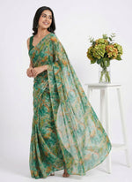 Load image into Gallery viewer, Latest Beautiful Printed Floral Nara Chiffon Saree