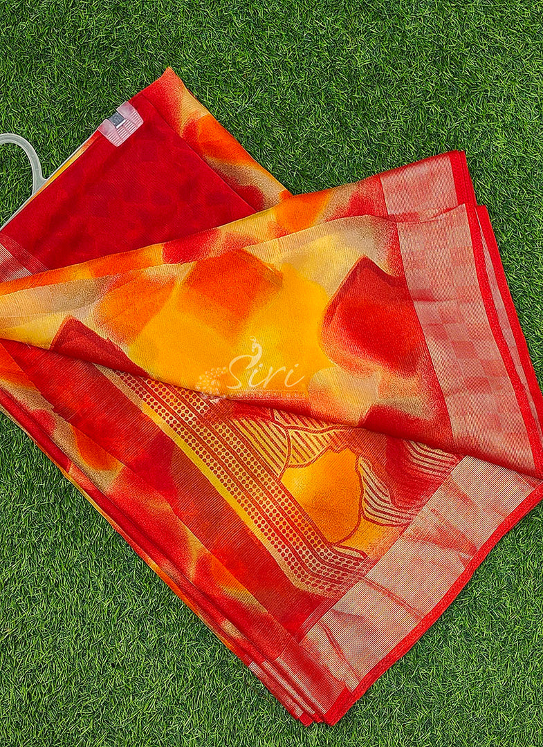 Latest Multi Colour Printed Chiffons Saree with Blouse