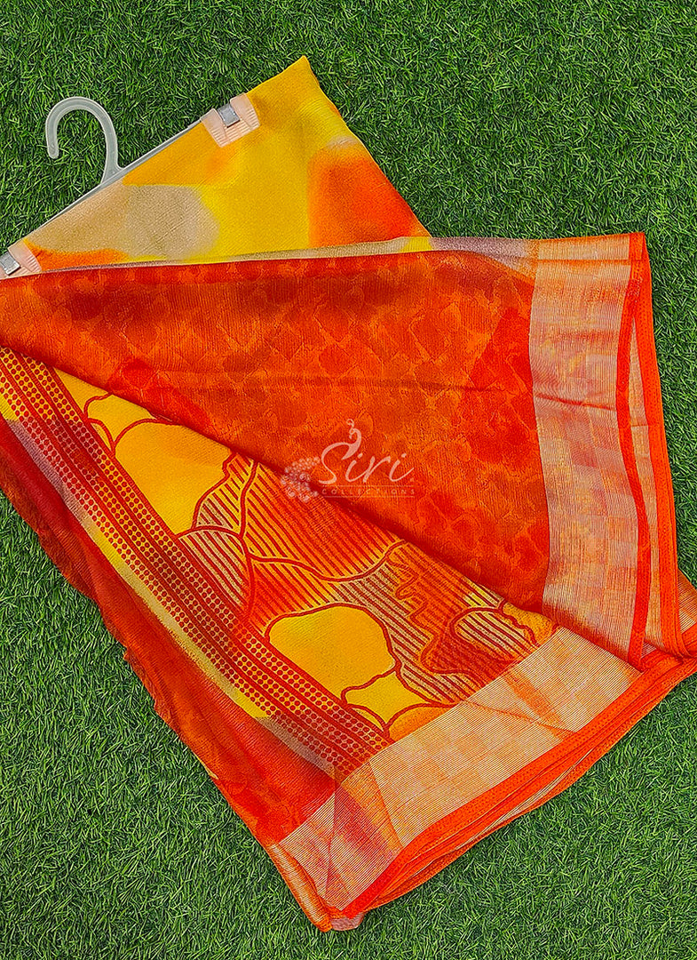 Latest Multi Colour Printed Chiffons Saree with Blouse