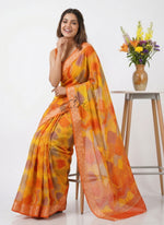 Load image into Gallery viewer, Latest Multi Colour Printed Chiffons Saree with Blouse