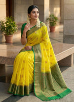 Load image into Gallery viewer, Pure Handloom Banarasi Kora Silk Saree
