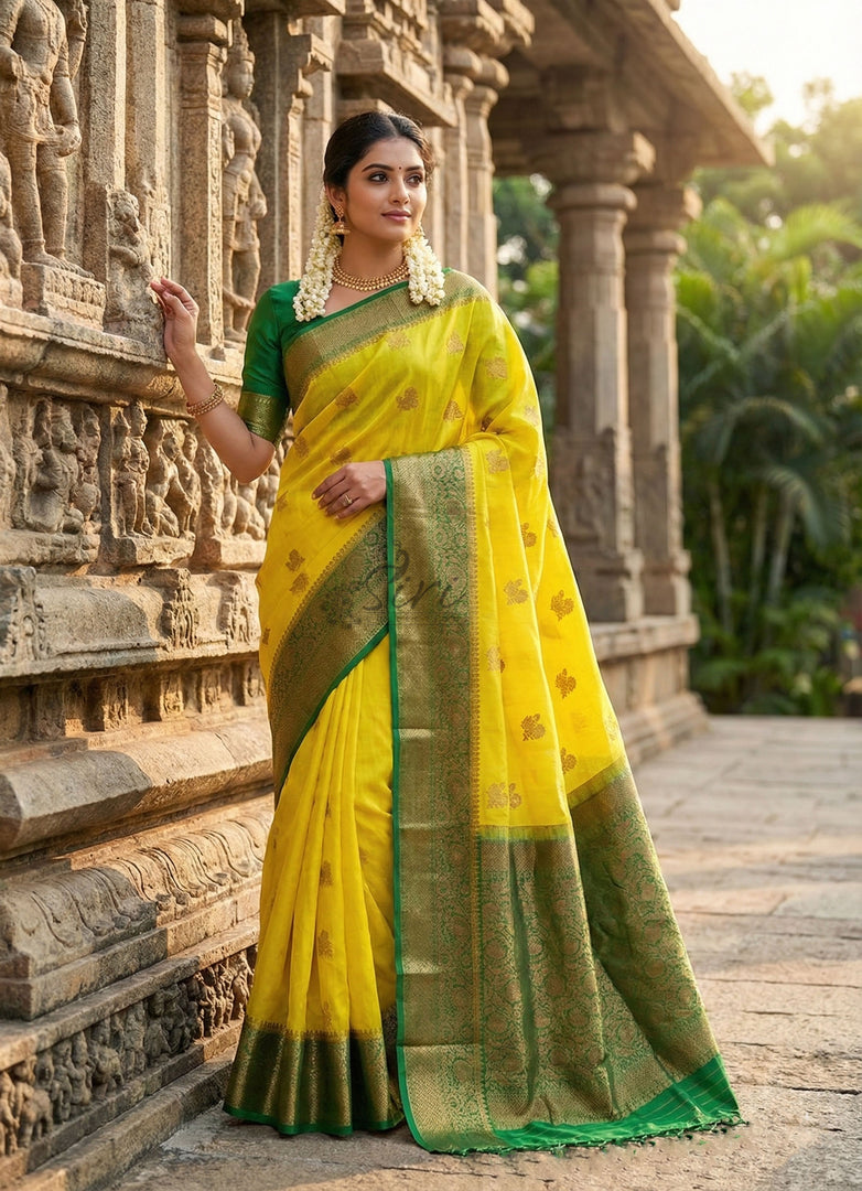 Pure Handloom Banarasi Kora Silk Saree