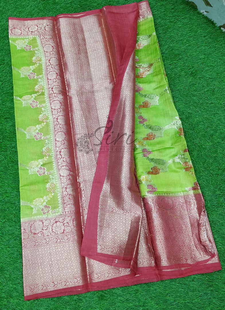 Beautiful Pure Matka Dupion Silk Saree in Rich Border Pallu