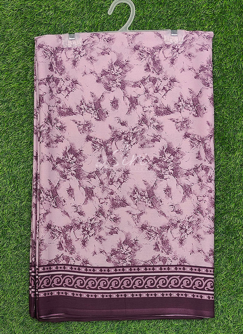 Beautiful Floral Printed Crepe Silk Saree
