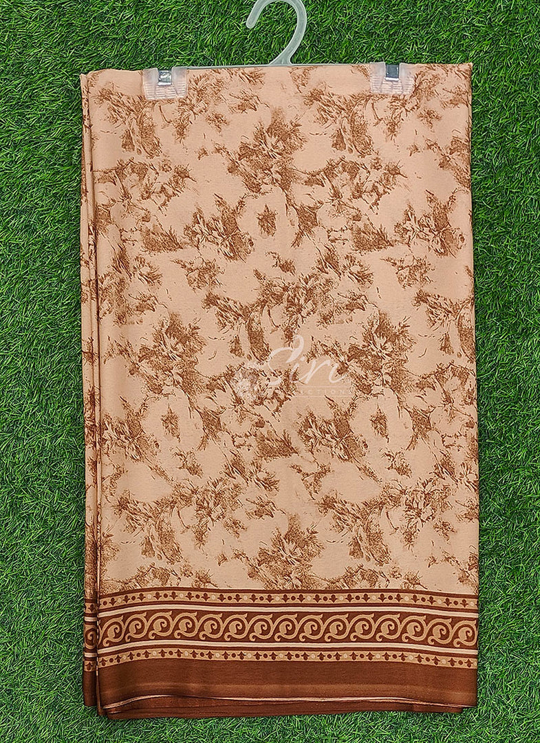 Beautiful Floral Printed Crepe Silk Saree