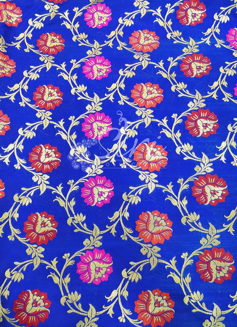 Banarasi Silk Fabric in Multi Meena Jaal
