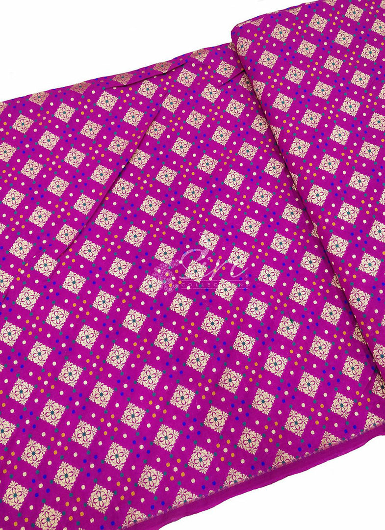 Pure Banarasi Silk Fabric in all over Buti Design