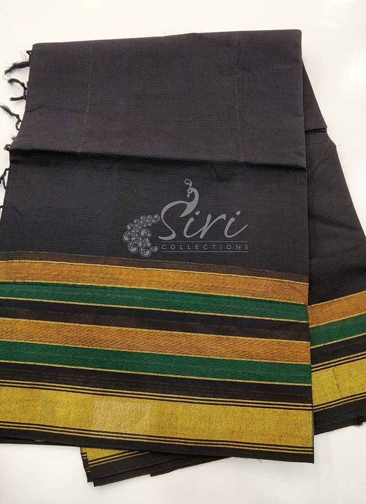 Simple Black Cotton Saree