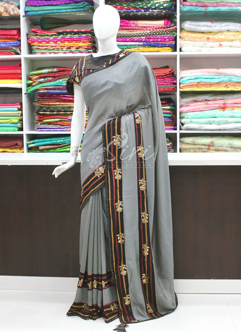 Beautiful Partywear Fancy Saree In Designer Borders