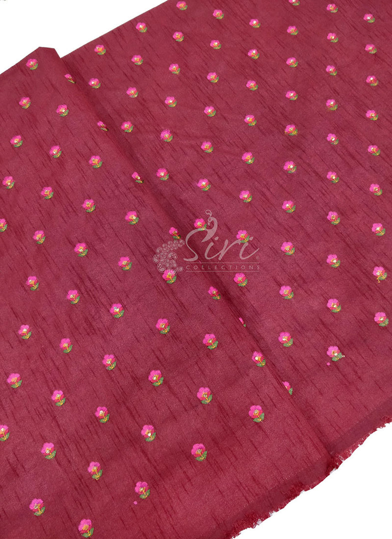 Raw Silk Fabric in Simple Embroidery Work Butis