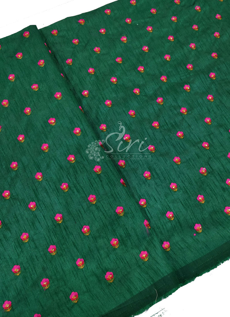 Raw Silk Fabric in Simple Embroidery Work Butis