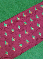 Load image into Gallery viewer, Raw Silk Fabric in Peacock Design Buti Embroidery